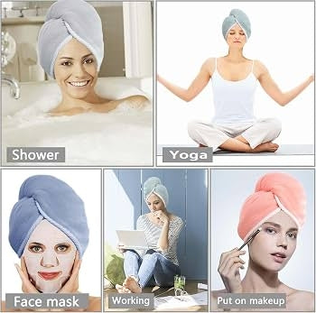 Double Thickened Microfiber Hair Towel,Hair Towel Wrap for Women,