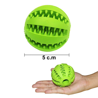 1PC Interactive Elastic Dog Ball Toy – Soft Rubber Chew, Tooth Cleaning & Treat Dispenser for Small