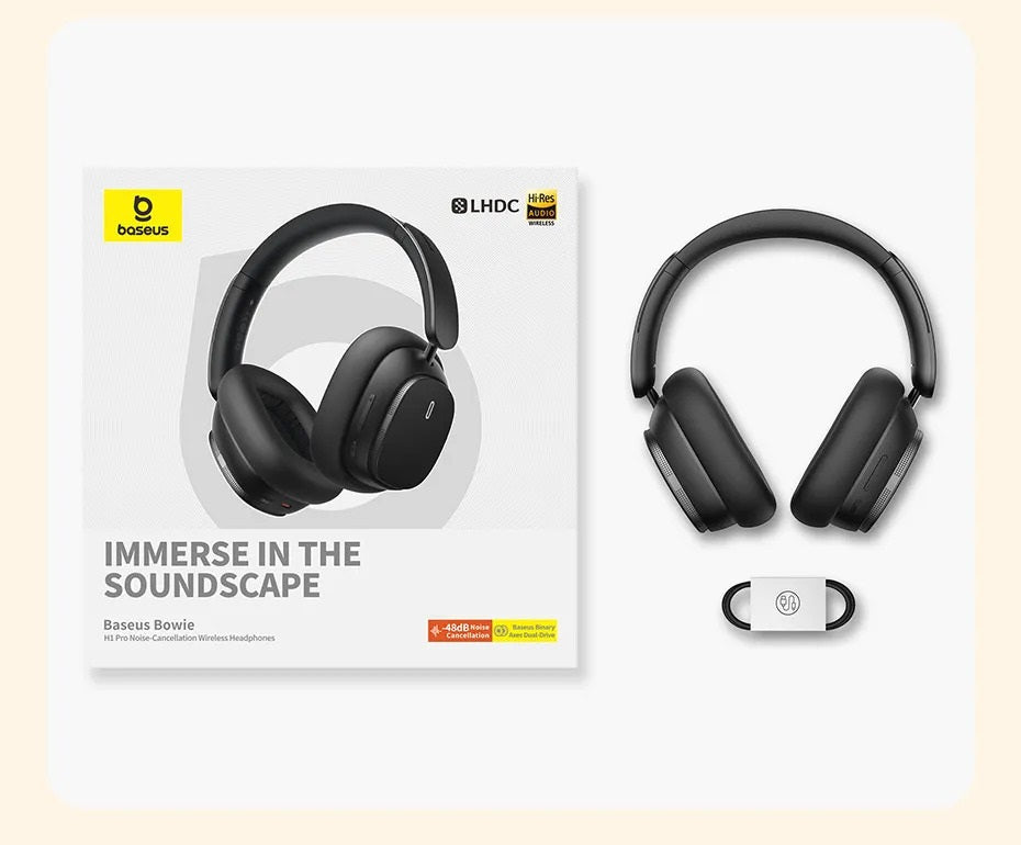 Baseus Bowie H1 PRO Wireless Headphone Hybrid -48dB Active Noise Cancellation Bluetooth Headset