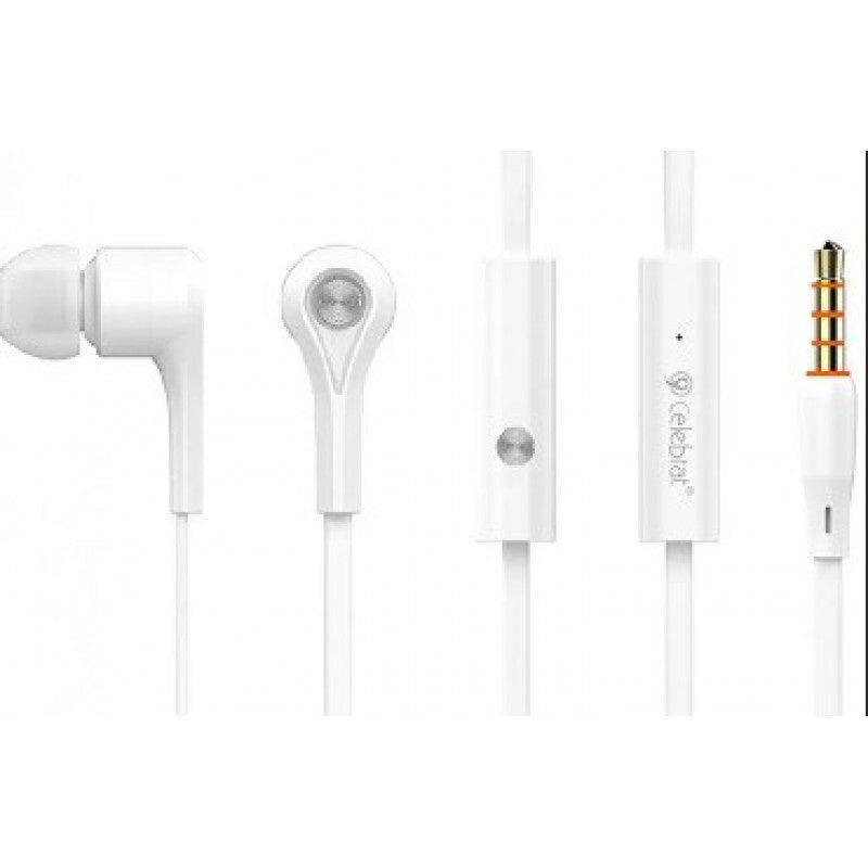 Celebrat D3 Heavy Bass In-Ear Solid Metal Earphones with Mic Flat Wires