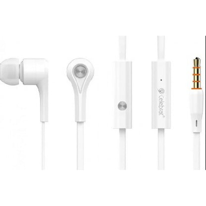 Celebrat D3 Heavy Bass In-Ear Solid Metal Earphones with Mic Flat Wires