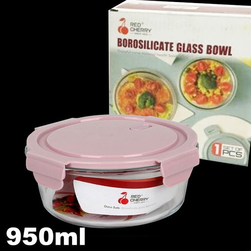 950Ml Microwaveable Food Container with 2 Compartments - Borosilicate Glass Bowl