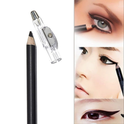Water Proof Eye & Lips Liner Pencil with BuiltIn Sharpener, Vitamine a & E, Black Make up Pencil