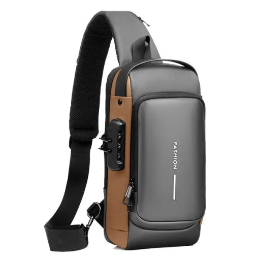 Men Sling Bag Pack with Lock Waterproof Anti-Theft