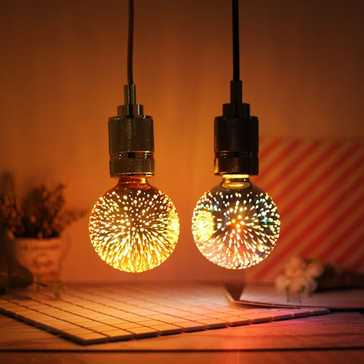 Fireworks Decorative Light Bulb, E26 Base, 4W, AC100-240V, Glass Bulbs with Soft Warm Light, Shiny D