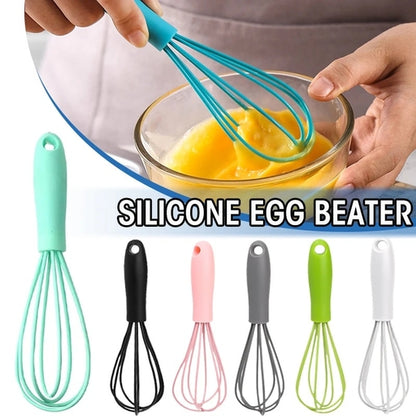 Silicone Stainless Steel Egg Beater Kitchen Gadget Whisk for Baking
