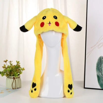Bunny Hat Light up Cute Plush Pikachu Hat Moving Ears with Colorful Led Random Clrs