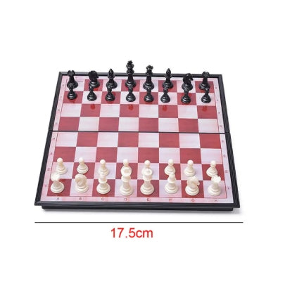 Mini Chess Set with Magnetic Pieces and Foldable Chess Board (17.5 X 17.5 Cm)