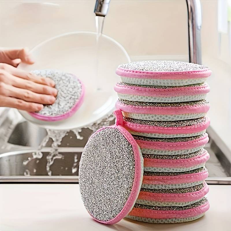 5PCS Double-Sided Dishwashing Sponge Brush – Durable Kitchen Scrubber for Pots, Pans, Bowls