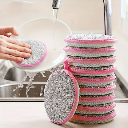5PCS Double-Sided Dishwashing Sponge Brush – Durable Kitchen Scrubber for Pots, Pans, Bowls