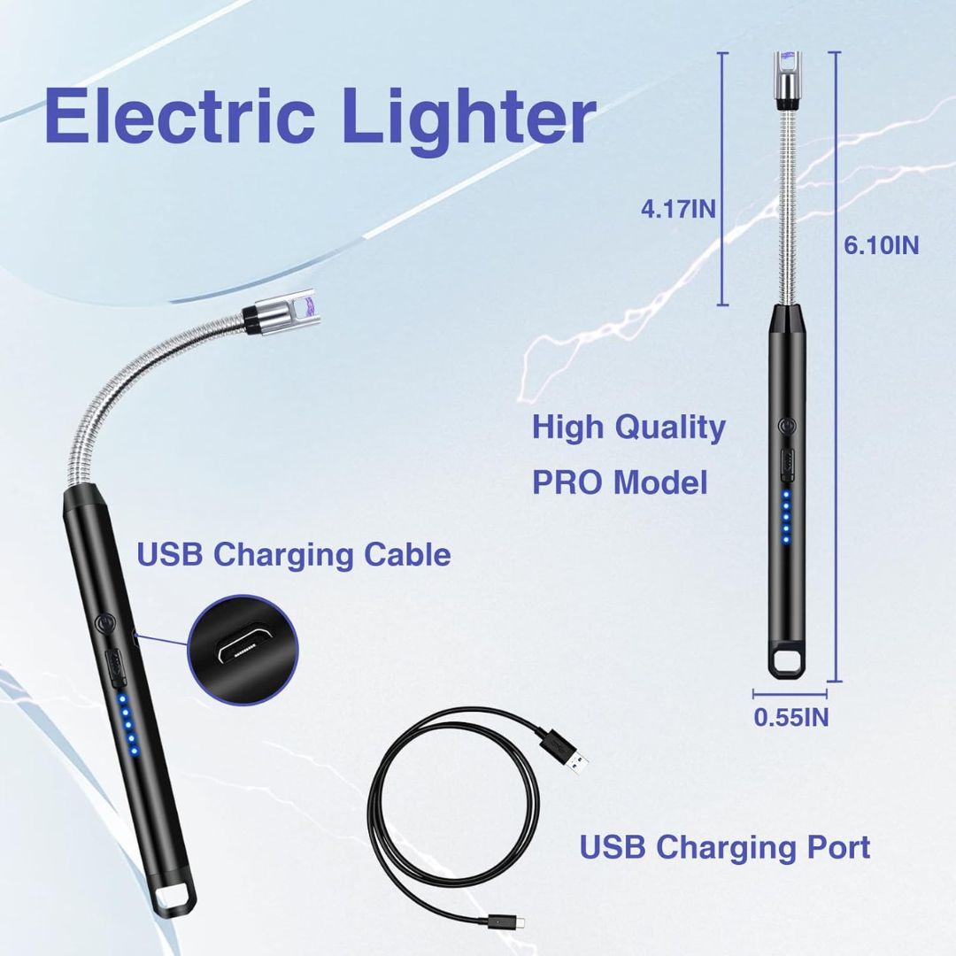 Gas and BBQ Lighter - Multi-Purpose Refillable Butane Lighter with Long Nozzle