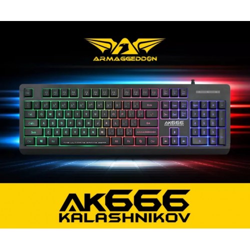Armaggeddon AK666 Kalashnikov Spill Proof Backlit Membrane Gaming Keyboard