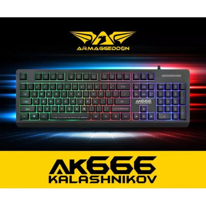 Armaggeddon AK666 Kalashnikov Spill Proof Backlit Membrane Gaming Keyboard