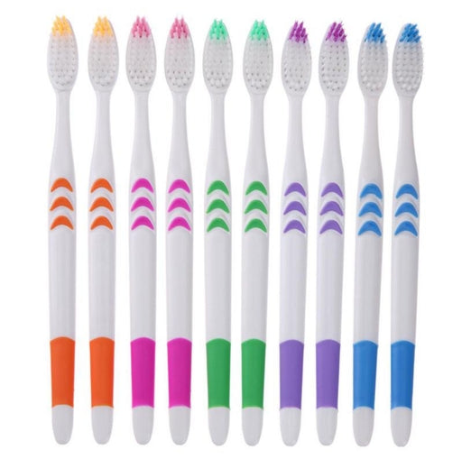 Set of 10 Kids Soft-Bristled Toothbrushes, Made with Bamboo Charcoal Nano Fibers, Unscented Manual