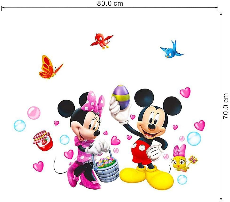 Mickey Mouse Cartoon Animals Theme Kids Wall Art Decal Sticker Decoration for Living Room Nursery Baby Girl Boy Kid Children's Room Bedroom Decoration