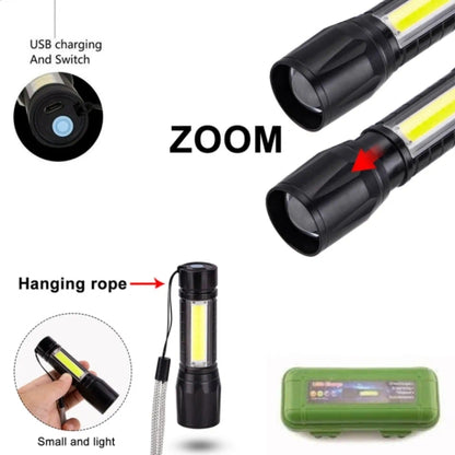 Rechargeable Mini LED Flashlight, USB, High Powerful Flashlight Water Resistant,Mini Torch