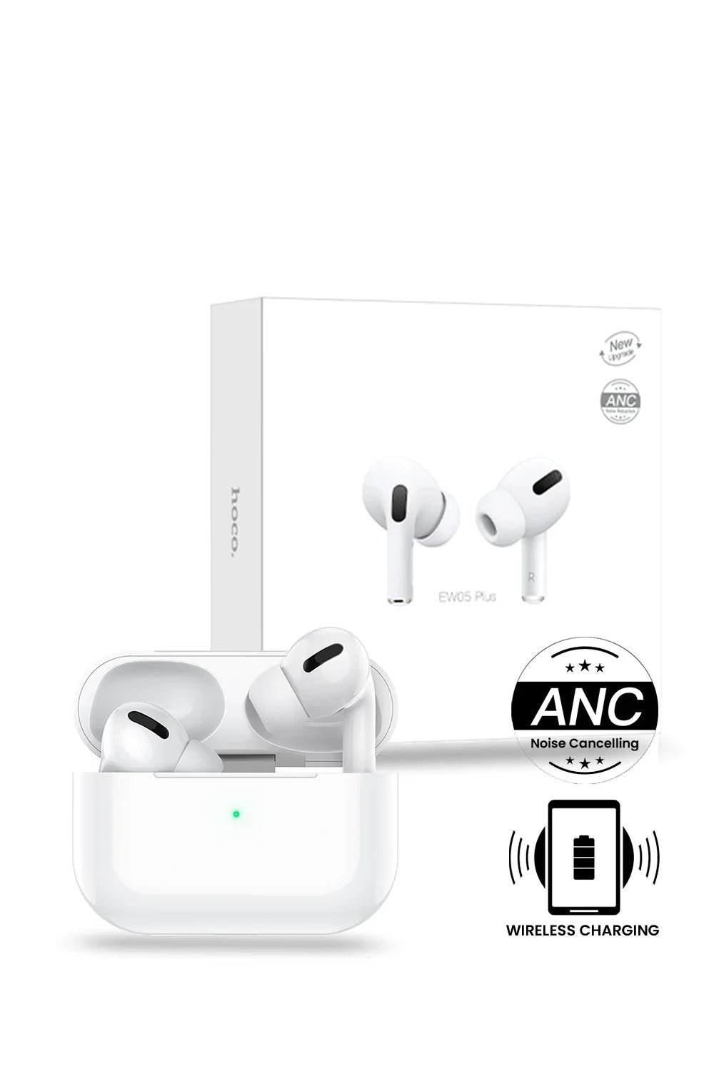 Hoco EW05 Plus ANC Active Noise Cancelling Wireless Earphones - White