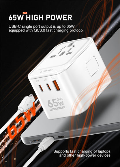 Ldnio Z6 GaN 65W Universal Adapter All-In-One Adapter