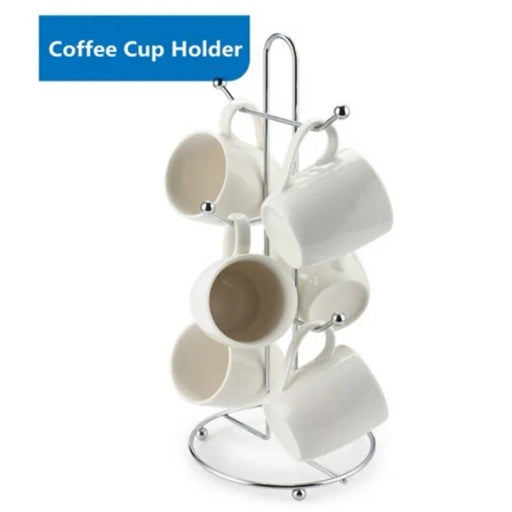 Stand Kitchen Cup Holder 6 Mug Storage Rack Coffee Mug Tree Jewelry Display Organizer Hot Coffee Tea