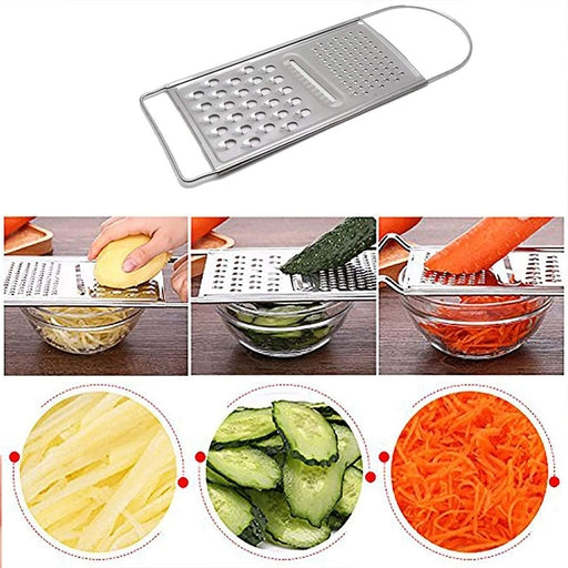 Stainless Steel 3-Way Vegetable Grater & Hand-Held Cutter