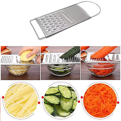 Stainless Steel 3-Way Vegetable Grater & Hand-Held Cutter