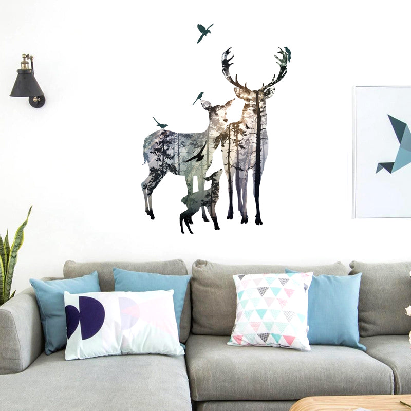 Mirror Dear Wall Deco Beautiful Sticker Butterfly Bird sticker plants room wallpaper bedroom nursery window wall decoration
