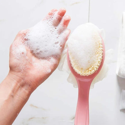 2 In 1 Body Brush Skin Bath Sponge Bathroom Shower Accessory