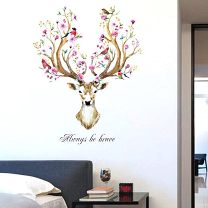 Flower Deer Beautiful Bird Sticker Butterfly Bird sticker plants room wallpaper bedroom nursery window decoration