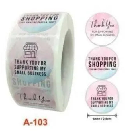 500 Piece/Roll Thank You Stickers Labels Courier Shipping Packaging Label Stickers