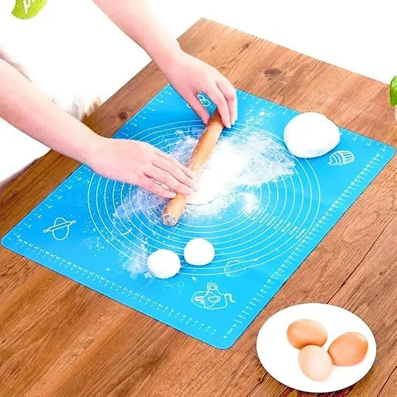 Silicone Pastry Mat with Measurements | Non-Stick Non-Slip Dough Rolling Baking Sheet