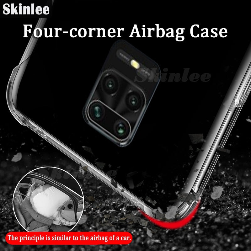 Anti Burst Airbag Bumper Super Protection Clear Silicone Case For Redmi Note 9