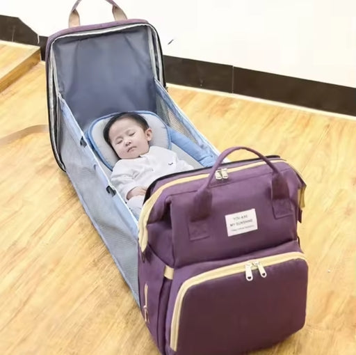 2 In 1 Baby Bag Organizer Diaper Bag Mommy Mummy Maternity Backpack, Portable Foldable