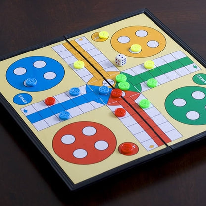 Foldable Ludo Game Board with Magnetic Pieces , a Brain Game