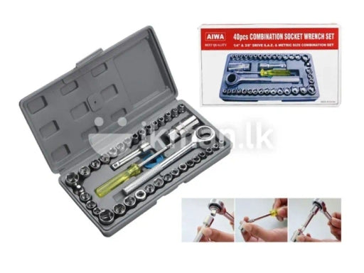 40-Piece Socket Wrench Set with Ratchet Handles and Durable Storage Case for Home and Professional