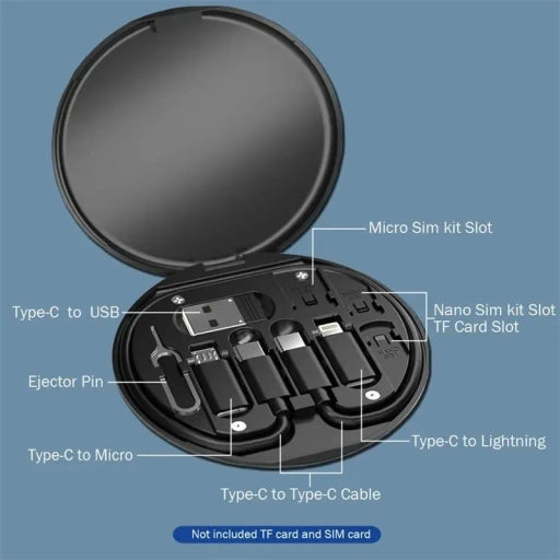 Mini Data Cable Set 60W Fast Charging Multi Function Data Cable Box