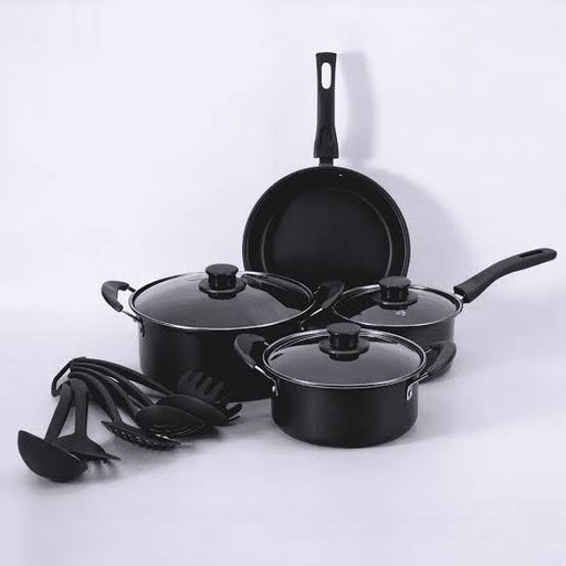 Nonstick 13 Pc Cookware Set - Black