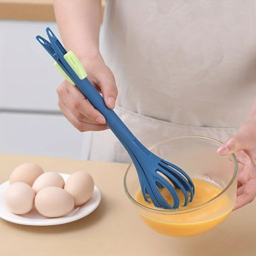 Multifunctional Kitchen Tool Food Tongs Egg Beater Mixer Kitchen Baking Utensil -(1 Piece)