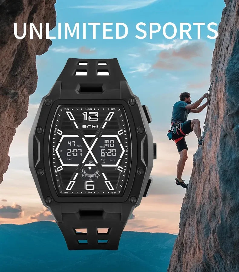 PIAOMA Fashion Sports Waterproof Man Watch Chronograph Luminous Big Dial Electronics Digital Watches