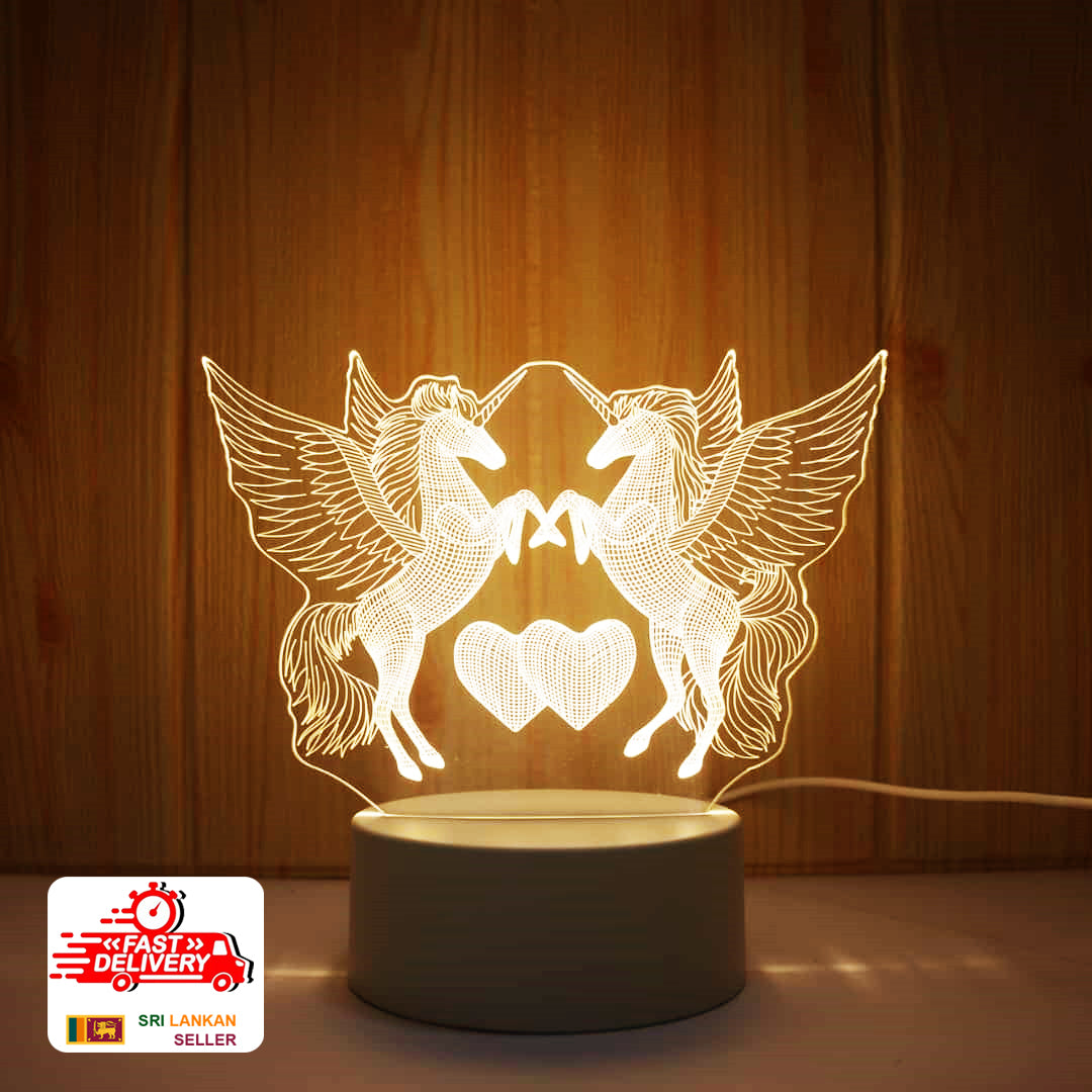 Valentine's Day Table Lamp Four Heart Bedside Lamp Romantic Color USB Touch Switch LED Acrylic 3D Night Light Creative table lamp Acrylic Night Light USB baby bedroom desk birthday gift