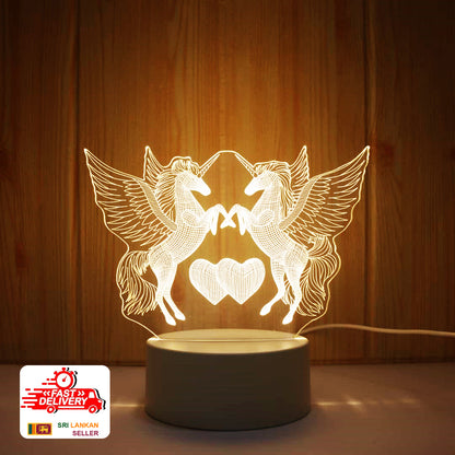 Valentine's Day Table Lamp Four Heart Bedside Lamp Romantic Color USB Touch Switch LED Acrylic 3D Night Light Creative table lamp Acrylic Night Light USB baby bedroom desk birthday gift