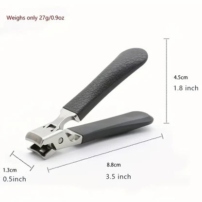 Stainless Steel Wide-Jaw Nail Clippers for Thick & Hard Nails, Sharp Concave Blade with Nail Chip