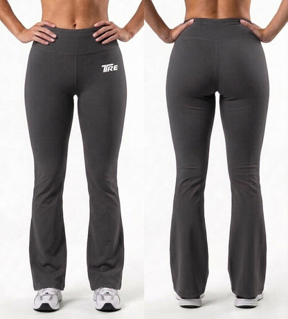 TRE Women’s 4-Way Stretch Flared Active Pants | Dry-Fit Breathable Bell Bottom Gym & Yoga Wear
