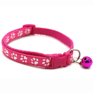 Cute Paw Design Cat Collar with Bell and Cat Belt - Adorable Accessory for Your Feline Friend