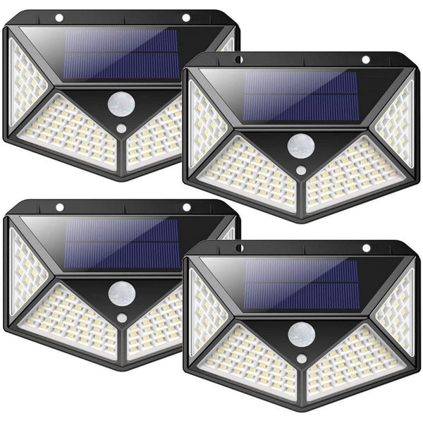 100 LED Outdoor Solar Lights | Waterproof Motion Sensor Security Wall Light (3 Modes)