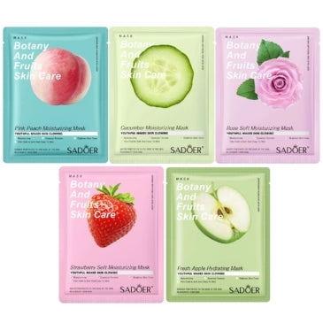 SADOER Plant Mask Series Facial Mask Sheets - Suitable for All Skin Types, for Men & Women