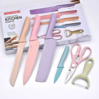 Corrugated 6Pcs Kitchen Knife Set