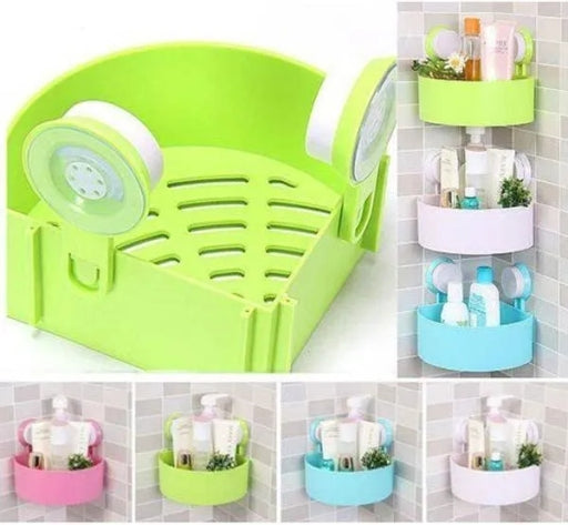 Triangle Corner Shelf for Bathroom Storage, Steel Rack with Suction Cups for Shower & Essentials