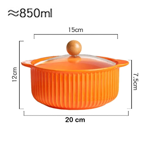 Ceramic Bowl with Lid Noodle, Soup Bowl 850Ml