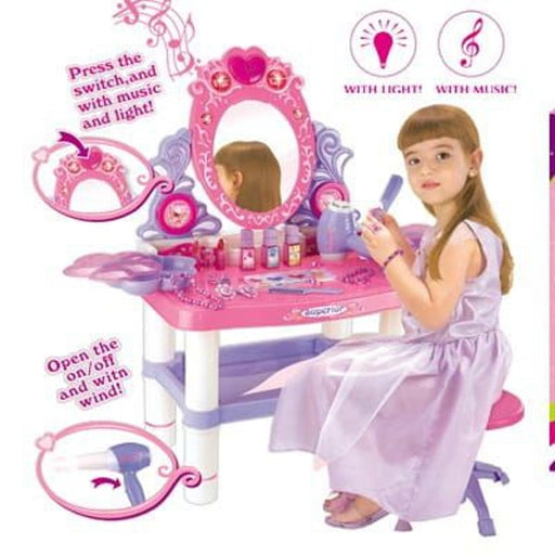 Beauty Dresser Makeup Play Set Girls Dressing Table Kids Toy