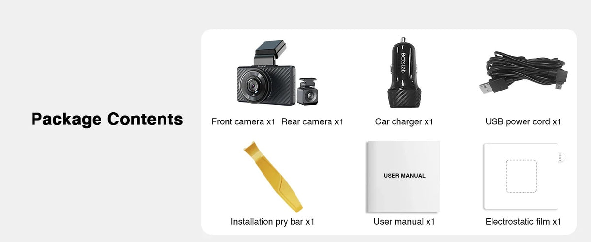 Botslab G500H Pro Dash Cam 3K Front 1080 Rear ADAS Built-in GPS Front 5MP FHD Camera HD Night vision